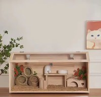 Grande cage de course professionnelle pour animaux de compagnie, style extérieur, en bambou, avec motif animalier, pour chiens, chats, lapins, pour salon