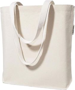 Bolsa de Algodón Grande de Color Sólido, Reciclada, Ecológica, con Logotipo Personalizado, al por Mayor, Promocional, Publicitaria, para Compras - Product Image 1