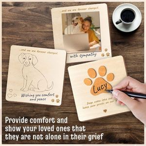 Wholesale Pet Loss Comfort Wood Postcard Creative Engraving Wooden Cards for Sympathy Gift - Product Image 2