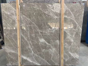 Marbre gris clair naturel de luxe, marbre décoratif pour salon, fond mural, marbre <span class=keywords><strong>italien</strong></span> poli, texture grise - Product Image 4