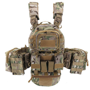 Ensemble de gilet tactique robuste, gilet d'entraînement camouflage, système de déverrouillage rapide, équipement de terrain multifonctionnel, sac de gilet tactique - Product Image 2