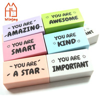 6 Gommes à effacer avec des mots positifs, vous êtes incroyable, gommes à effacer en caoutchouc motivantes, récompense pour les enseignants, encouragement, papeterie