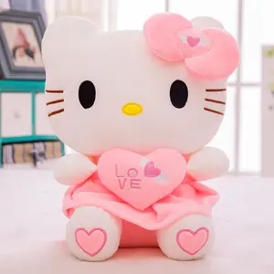 Wholesale Cute Cartoon 30/40/50/65cm Sanrioes Fruit Kt Cat Doll Pillow Skirt Hold Love Kitty Plush Toy Birthday Gift For Girls