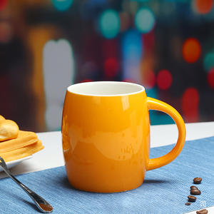 Ventes en gros de tasses à café en porcelaine émaillée de couleur, forme de tonneau, logo personnalisé, 14 OZ - Product Image 4