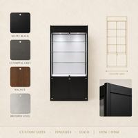 Vitrine haute sur mesure en verre pour bijoux avec éclairage LED, armoire de présentation verrouillable, présentoirs de comptoir pour bijouteries