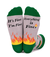 Logo de manchette personnalisé Chaussettes d'équipage de feu de benne à ordures, Chaussettes positives drôles pour les cadeaux de bâillon d'anniversaire d'adulte de collègue de bureau