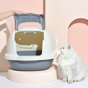 Bac à litière pour chat extra large en plastique, ouvert, spacieux, silencieux, anti-odeurs, pour chats d'intérieur, facile à nettoyer, pour plusieurs chats - Product Image 3