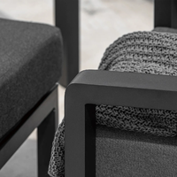 Ensemble de canapés d'extérieur modernes en aluminium résistant aux intempéries avec tissu en oléfine pour jardin, villa, cour, balcon, hôtel et entrée