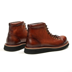 Nouvelle mode bottes à la mode haut <span class=keywords><strong>costume</strong></span> de travail bottes en cuir véritable pour hommes bottes de mode à la mode pour hommes - Product Image 2