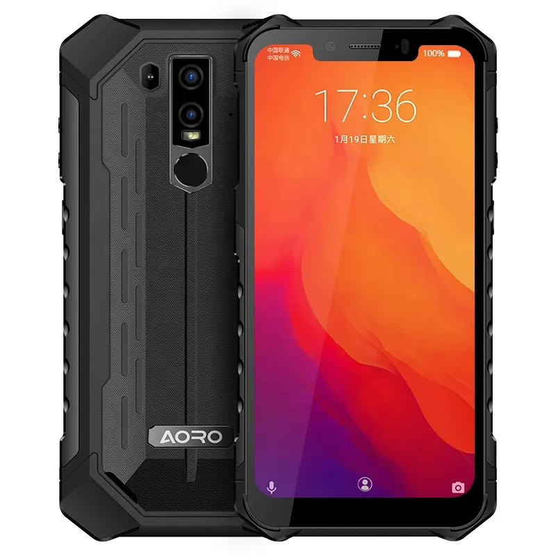 AORO A6 IP68 Teléfono móvil a prueba de agua Android 8.1 Helio P60 Octa Core 6GB 128GB Face ID NFC IP69K Smartphone resistente