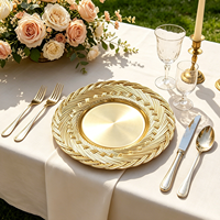 Assiette de Présentation Ronde en Plastique de Luxe Durable, Motif Personnalisable, Fourniture Directe Usine pour Fêtes, Dîners d'Affaires, Mariages et Décoration de Table