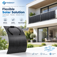 Panneau solaire monocristallin flexible 120W noir, module léger pour caravane, camping-car, marine, OEM