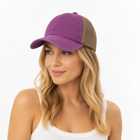 Gorra Trucker de Malla Lavada con Logotipo Personalizado, Gorra de Béisbol de 6 Paneles con Hebilla Metálica Trasera, Estilo Vintage Desgastado, Venta al por Mayor, OEM, ODM