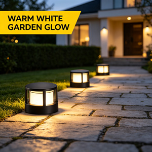Lampadaire LED à poteau, étanche IP65, pour extérieur, jardin, lumière blanche chaude RGBW, en aluminium, pour patio, allée - Product Image 4