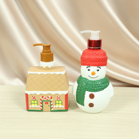 Bouteille de gel douche/shampooing pour enfants en PVC de 500 ml personnalisée pour Noël, avec pompe pulvérisatrice pour savon liquide et emballage avec logo personnalisé