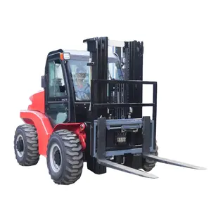 H30 3.0ton Fork loading machinery Diesel 4x4 rough terrain forklift with side shifter