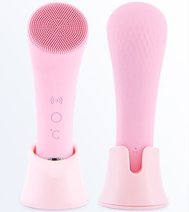 <span class=keywords><strong>Brosse</strong></span> <span class=keywords><strong>nettoyante</strong></span> <span class=keywords><strong>électrique</strong></span> pour le <span class=keywords><strong>visage</strong></span> en <span class=keywords><strong>silicone</strong></span> avec massage chauffant et exfoliation vibrante, étanche IPX6, 4 modes de nettoyage en profondeur - Product Image 1