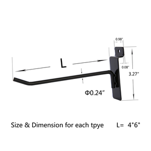 Fabricación al por mayor de alta calidad Slat Wall Accessories Shop Display Hook - Product Image 6