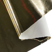Tissu en similicuir PU métallisé réfléchissant couleur unie or/argent pour la fabrication de chaussures/sacs/élastiques à cheveux/artisanat
