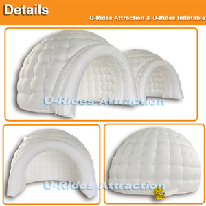 Tente de fête gonflable de jardin en forme de dôme igloo avec éclairage LED mobile de 4 m de diamètre, en tissu Oxford blanc, fabriquée en Chine - Product Image 4