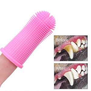 Cepillo de dientes plegable de silicona para perros y gatos, fácil limpieza de dientes, cepillo de cuidado Dental para mascotas, para uso en el baño de animales pequeños