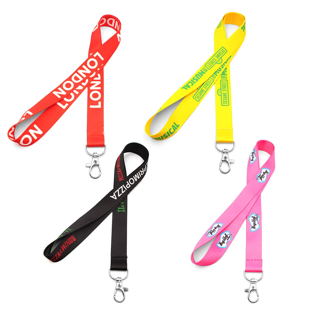 Custom Logo Size 90*2 cm Sublimation Lanyard With Metal Hook Neck Strap For Event