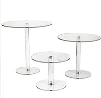 Ensemble de 3 Table à dessert acrylique ronde transparente Cupcake pâtisserie bonbons gâteau présentoir pour la décoration de fête d'anniversaire de mariage