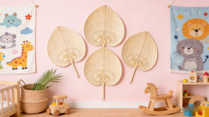 Décorations murales de style bohème, éventail en bambou tissé à la main |   Ornement suspendu double usage durable et ventilateur pratique - Product Image 6