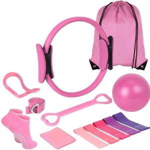 Set de Entrenamiento de 13 Piezas con Cinturón Elástico Portátil de Poliéster Ecológico, Anillo de Yoga, Pelota de Pilates, para Ejercicios en Casa - Product Image 1