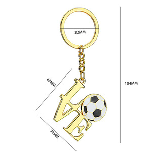 سلسلة مفاتيح معدنية بتصميم كرة القدم لمشجعي كرة القدم، هدايا ترويجية مخصصة لأندية كرة القدم - Product Image 2
