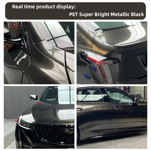 1.52*18m voiture PVC Wrap Film Super brillant métallisé noir TPU vinyle Wrap Roll anti-rayures et protection Film changeant de couleur - Product Image 4