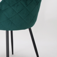 Chaises de salle à manger rembourrées en velours doux à pieds en métal de haute qualité pour le salon