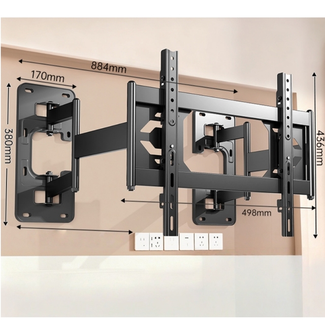 High Quality Telescopic Full Motion Swivel LCD TV Mount Flexible Tv Brackets Heavy-duty 75 Inch Tv Wall Mount