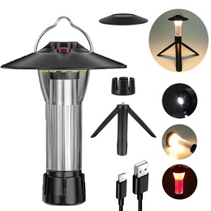 Linterna de camping LED recargable por USB, luz para exteriores con trípode y modo linterna para acampar - Product Image 1