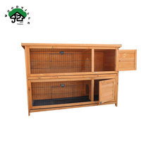 Nouveau clapier à lapin en bois chinois sapin bois arrière-cour lapin Cage multicouche avec maille