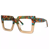 Spécifications vente en gros Design de mode femmes acétate carré vert lunettes cadre épais Con lunettes