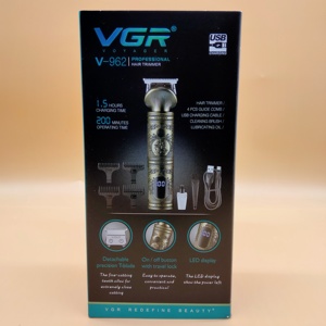 <span class=keywords><strong>Tondeuse</strong></span> à barbe professionnelle sans fil Vgr V-962, nouvelle conception, en métal, pour hommes - Product Image 3