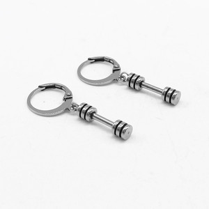 Yunnique – boucles d'oreilles à clip en forme d'haltère, bijoux de fitness en acier inoxydable pour hommes et femmes, design géométrique - Product Image 5