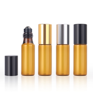 Envase de Vidrio Transparente Marrón de Lujo Personalizado para Aceite de Perfume, Botella Redonda con Rodillo de 1 ml, 2 ml, 3 ml, 5 ml, 10 ml, con Cajas de Empaque - Product Image 1