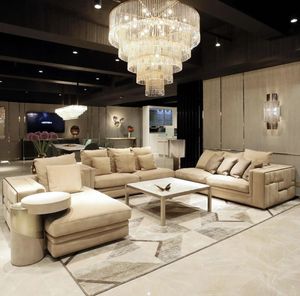 Juego de Sofás Seccionales de Lujo al por Mayor para Sala de Estar, Apartamento y <span class=keywords><strong>Hotel</strong></span>, Diseño Moderno, Relleno de Esponja, Tela de Terciopelo - Product Image 2
