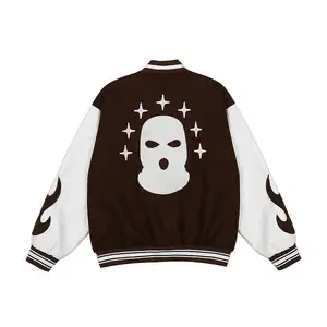 DOVEN OEM Manufacturer Custom Gangster Style Plus Size Men's Patch Bomber Jacket Large With Embroidered School Varsity