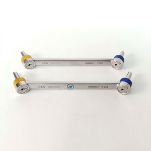 Double-End Surgical <b>Drill</b> <b>Guide</b> Sleeve Set With Blue And Gold Knobs For Orthopedic Procedures - Product Image 2