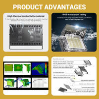 Projecteur LED haute puissance pour extérieur, jardin, stade de football, IP65, 400 watts, 600 watts, 1000 watts, étanche, pour mât haut
