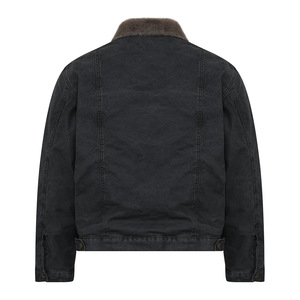 Giacca Bomber Invernale Retrò da Uomo, Design Vintage Lavato, Felpata e Ispessita, Calda, Streetwear con Stampa a Rilievo a Motivo Cuore - Product Image 5