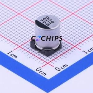 Condensador Electrolítico de Aluminio SMD EEETQV101XAP, D6.3xL7.7mm 100uF 20% 35V 197mA-100kHz - Product Image 1