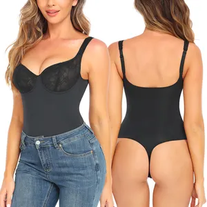 Tuta aderente in topmelone nera con canotta sottile body shaper body perizoma modellante per donne controllo pancia