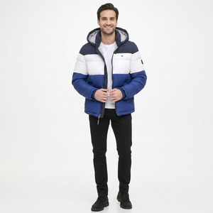 Best Design Custom <b>Men's</b> Winter Warm Canvas Puffer <b>Jacket</b> Breathable Quick Dry Plus Size Knitted Stand Front New Arrival FINER - Product Image 1