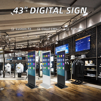 Écran d'affichage numérique tactile sur pied de 49 pouces pour la publicité en magasin de détail et la signalétique dans les métros, ascenseurs et graphiques