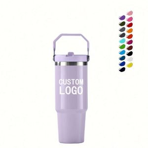 Gobelet isotherme personnalisé de 30 oz à double paroi en acier inoxydable, tasse à café isolée sous vide, prix abordable, tasse de voyage pour voiture de 30 oz avec poignée et couvercle - Product Image 2
