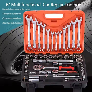 Conjunto de Ferramentas Manuais Multifuncionais para Reparo Automotivo de 61 Peças, Chave Catraca OEM com Soquete de 1/4 de Polegada e Haste de Extensão em Aço de Alto Carbono - Product Image 2